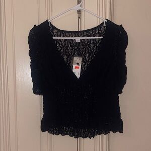 Elegant Black Lace Top